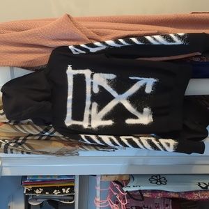 Off White Zip Spray Marker Hoodie